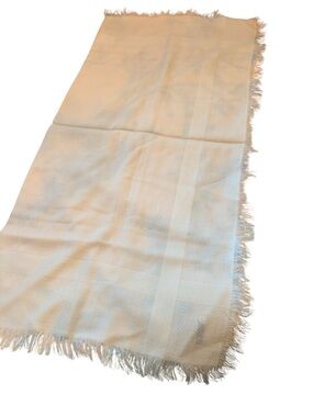 White Fringed Scarf - Neutral Everyday Layer